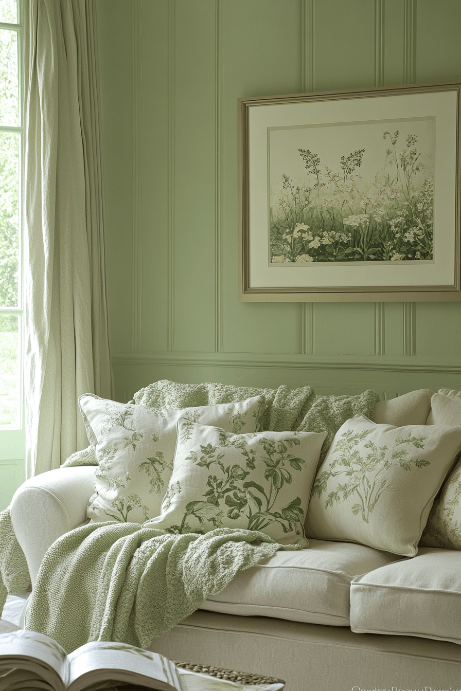 green living room decor