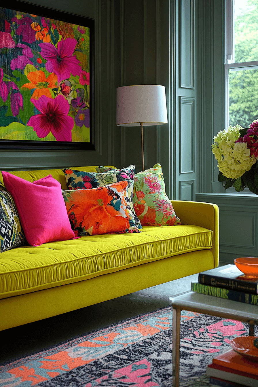 green living room decor