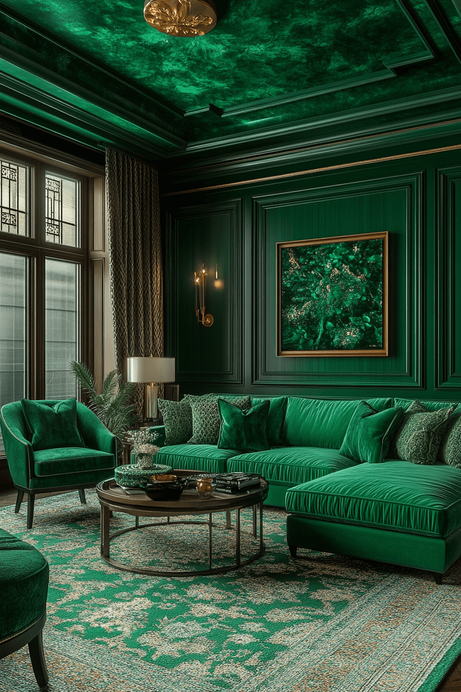 green living room decor