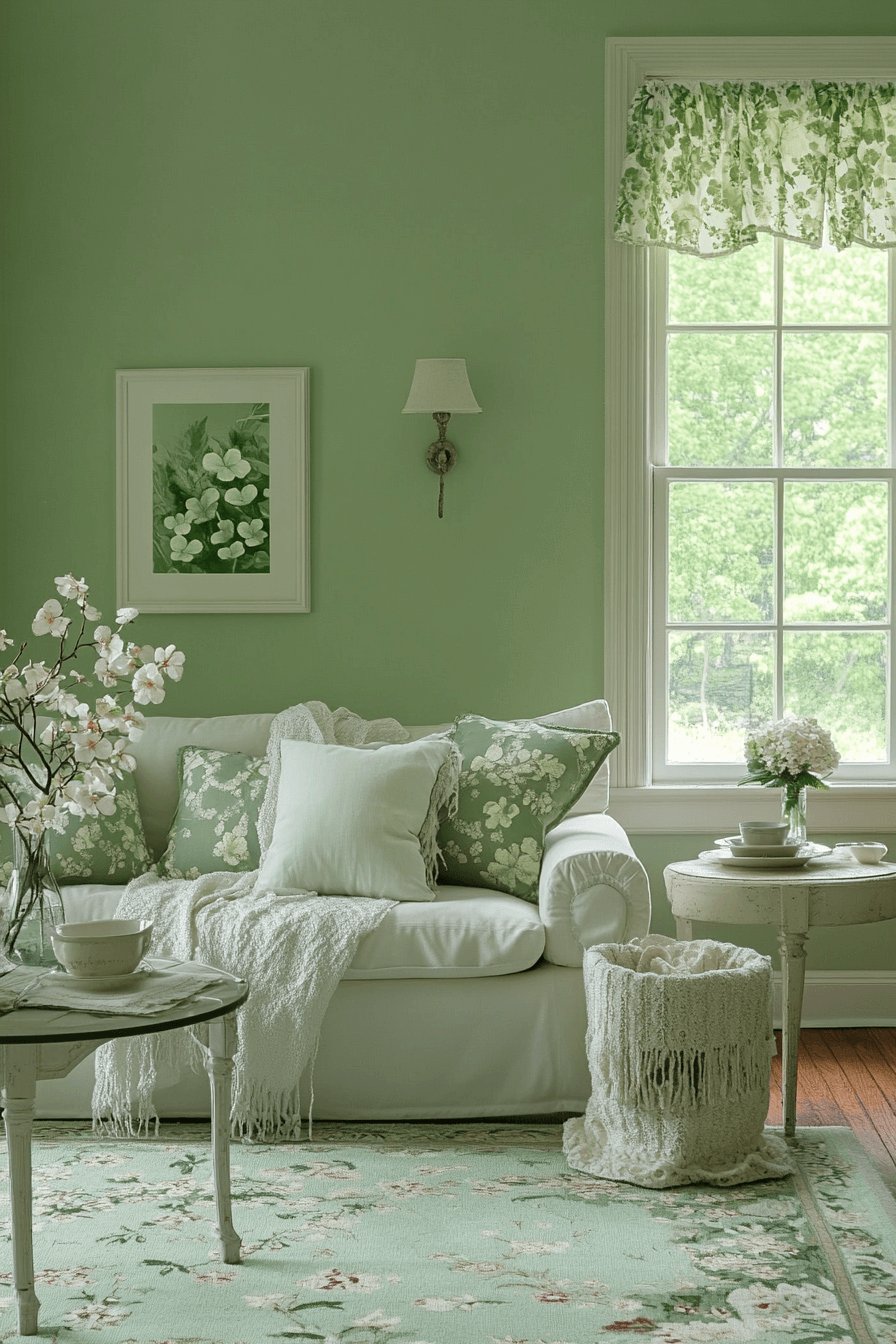 green living room decor