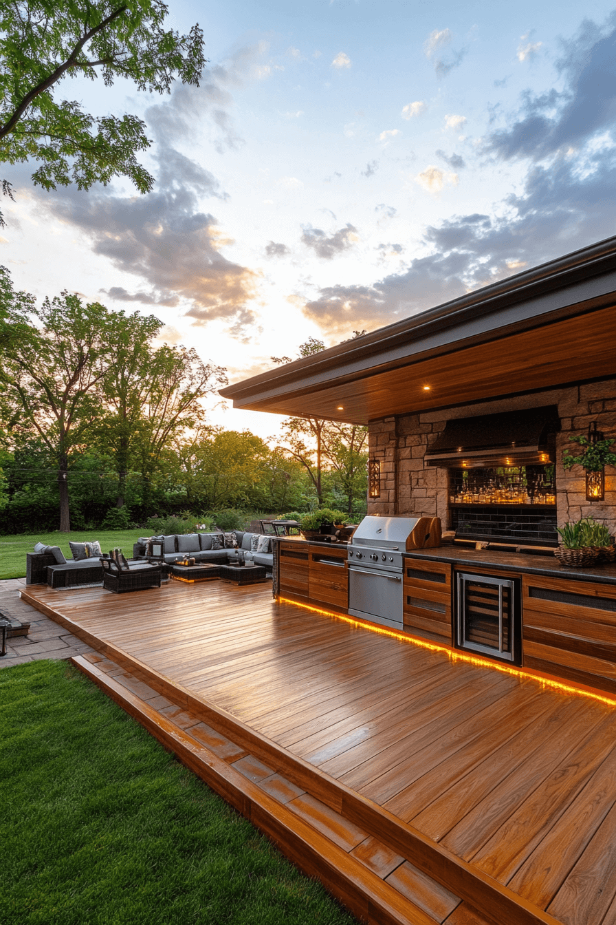 modern outdoor entertaining deck