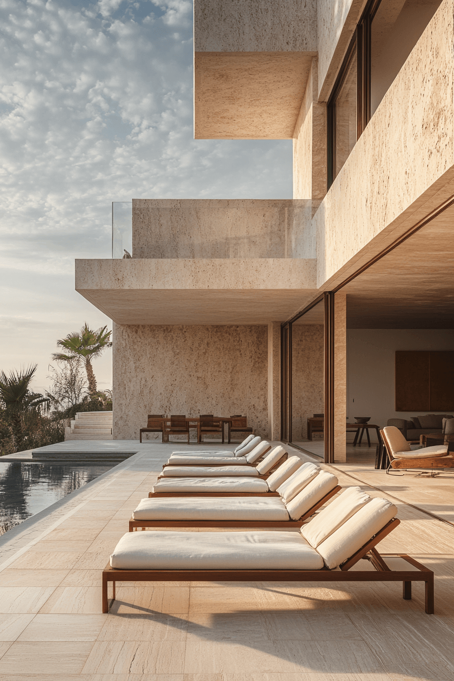 minimalist backyard deck