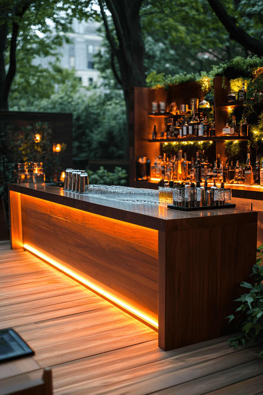stylish outdoor bar deck