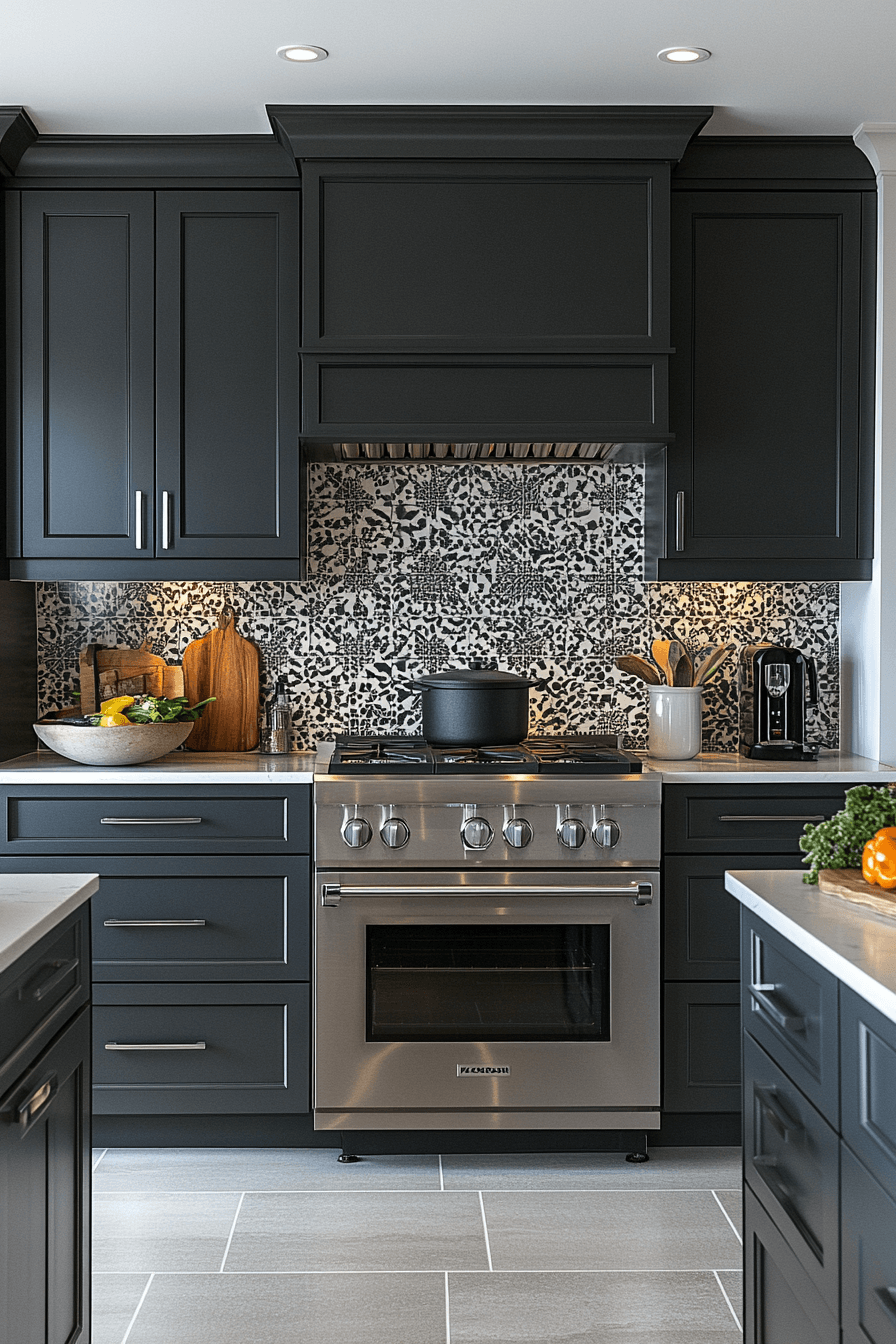 dark grey kitchen cabinets