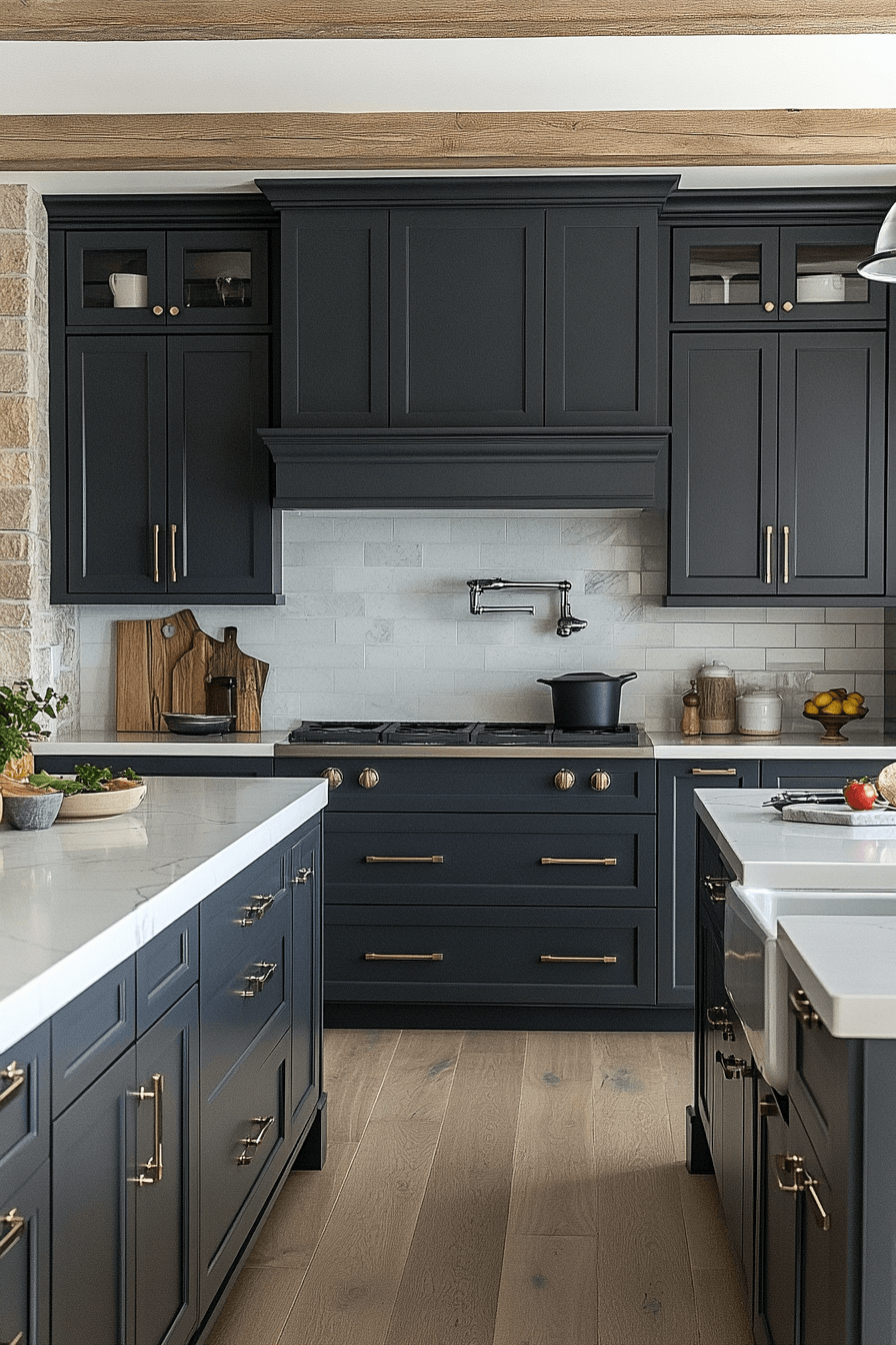 dark grey kitchen cabinets