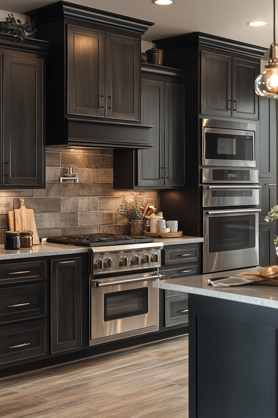 dark grey kitchen cabinets