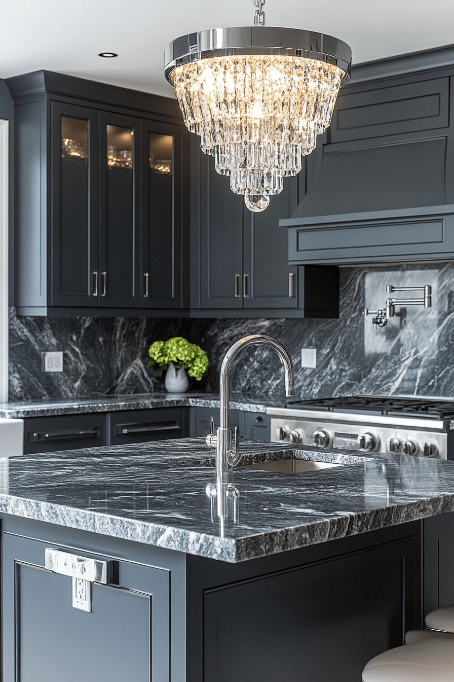 dark grey kitchen cabinets