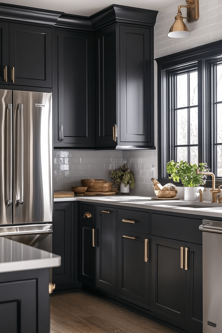 dark grey kitchen cabinets