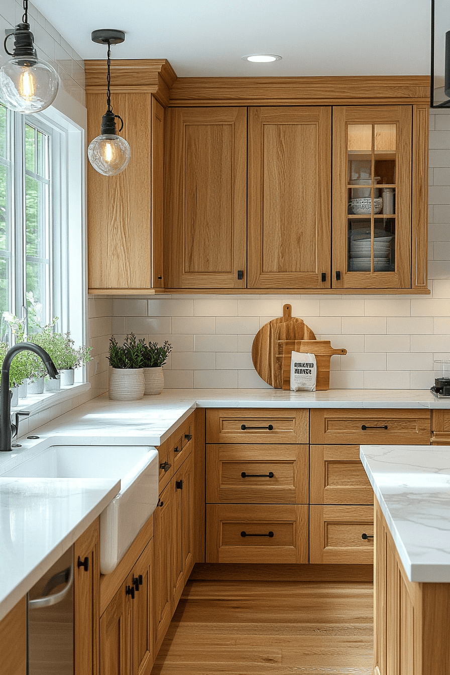Natural Maple Grain Kitchen Cabinets