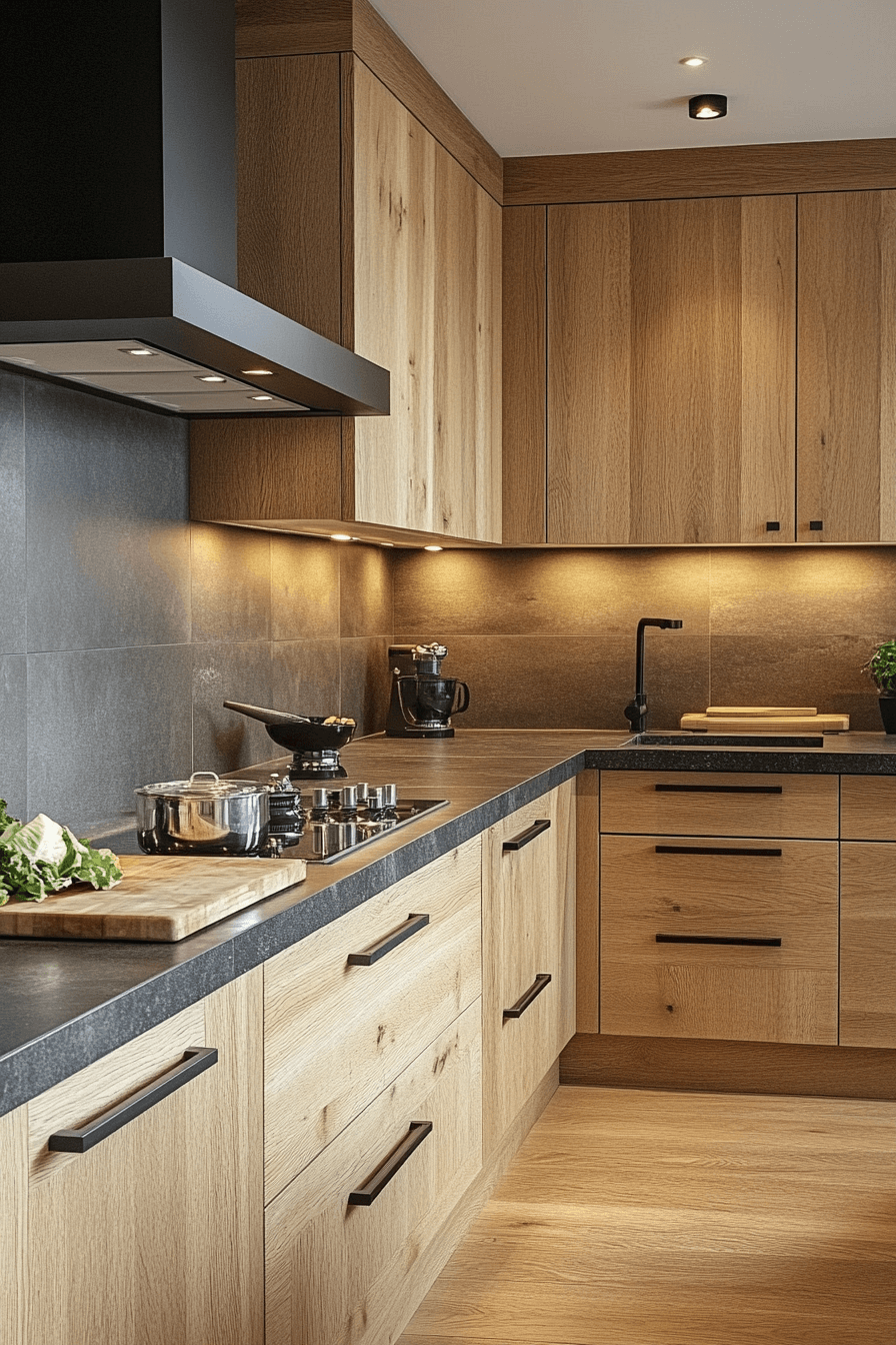 wooden kitchen cabinets