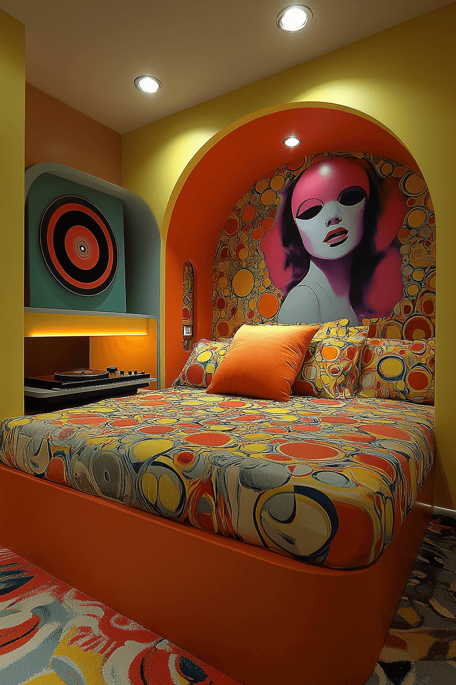 1960s Mod Retro Bedroom