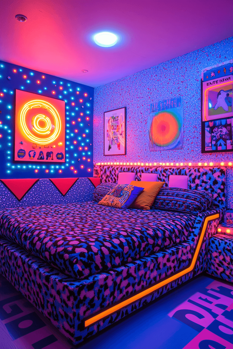 1980s Neon Retro Bedroom