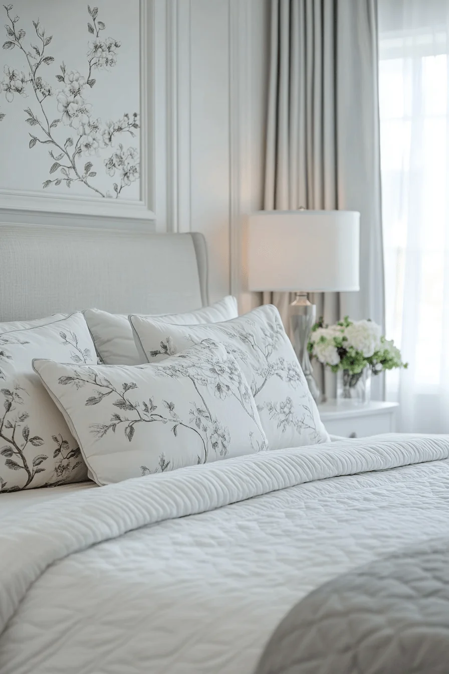 Serene monochrome minimalist bedroom