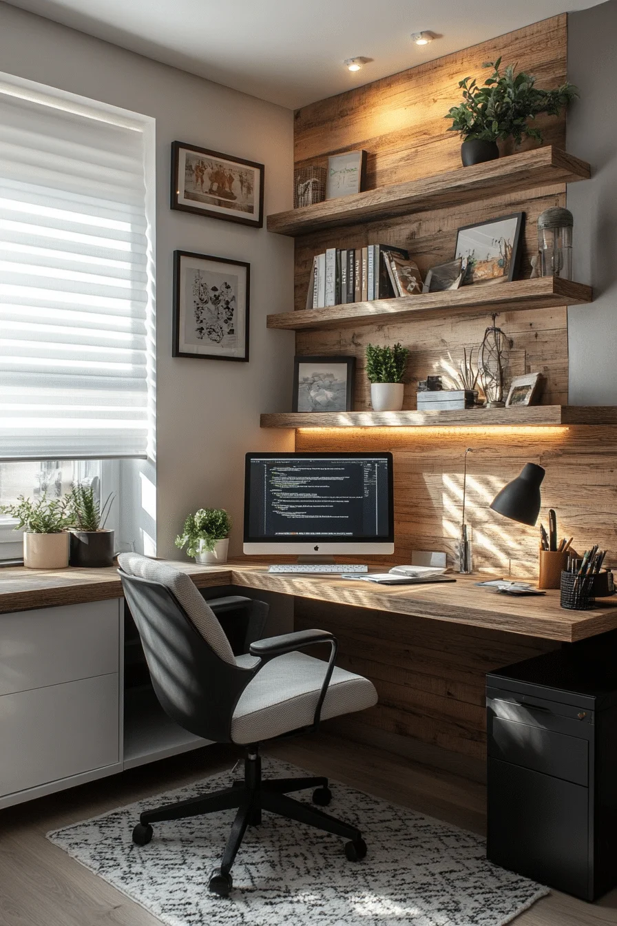 Monochrome minimalist home office