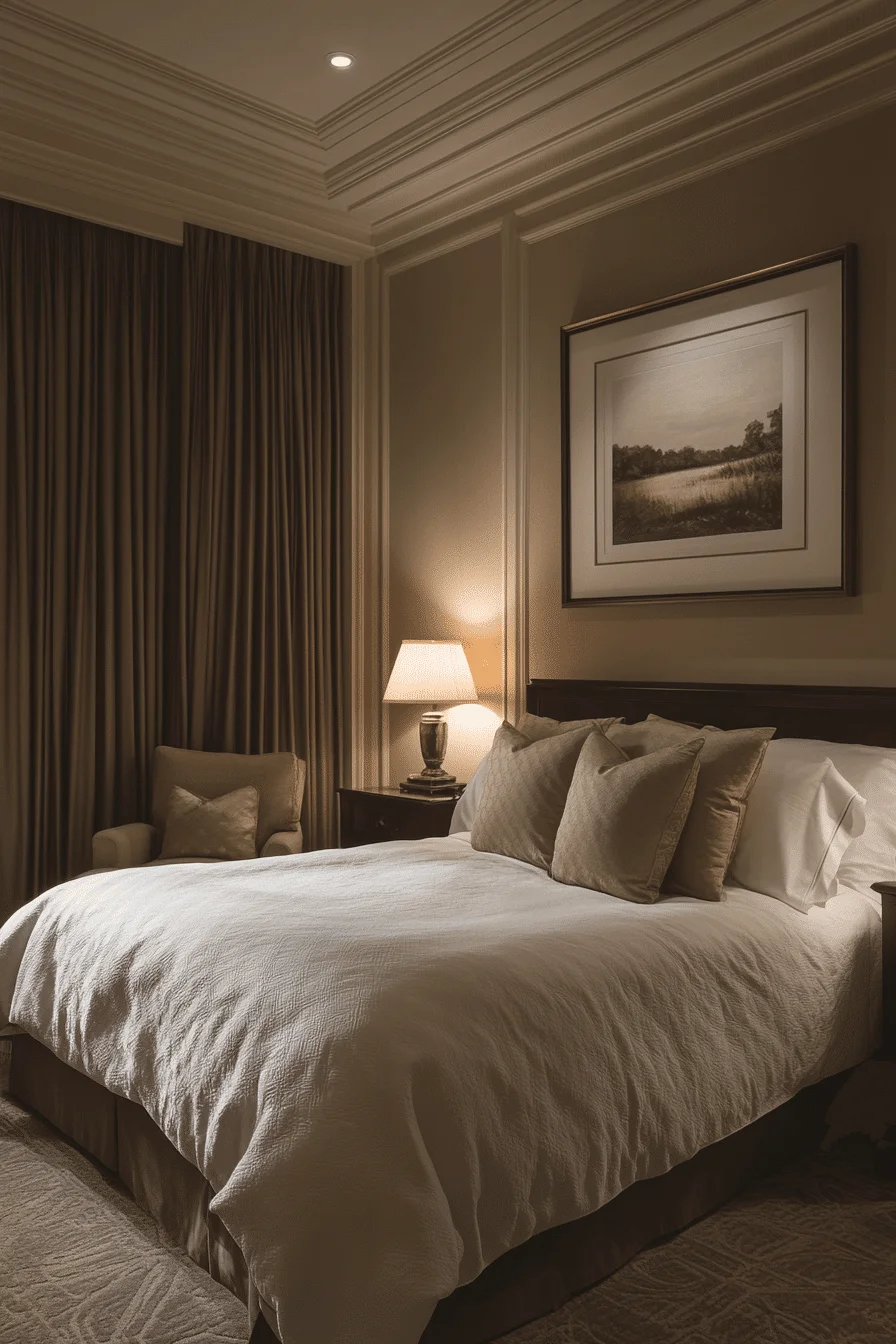 Inviting minimalist guest room