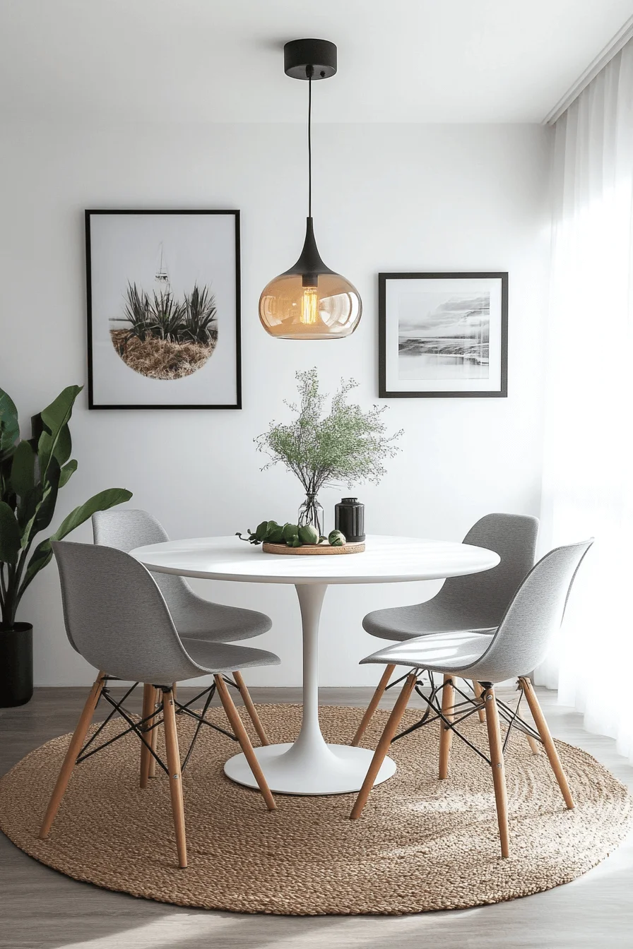 Bright minimalist breakfast nook
