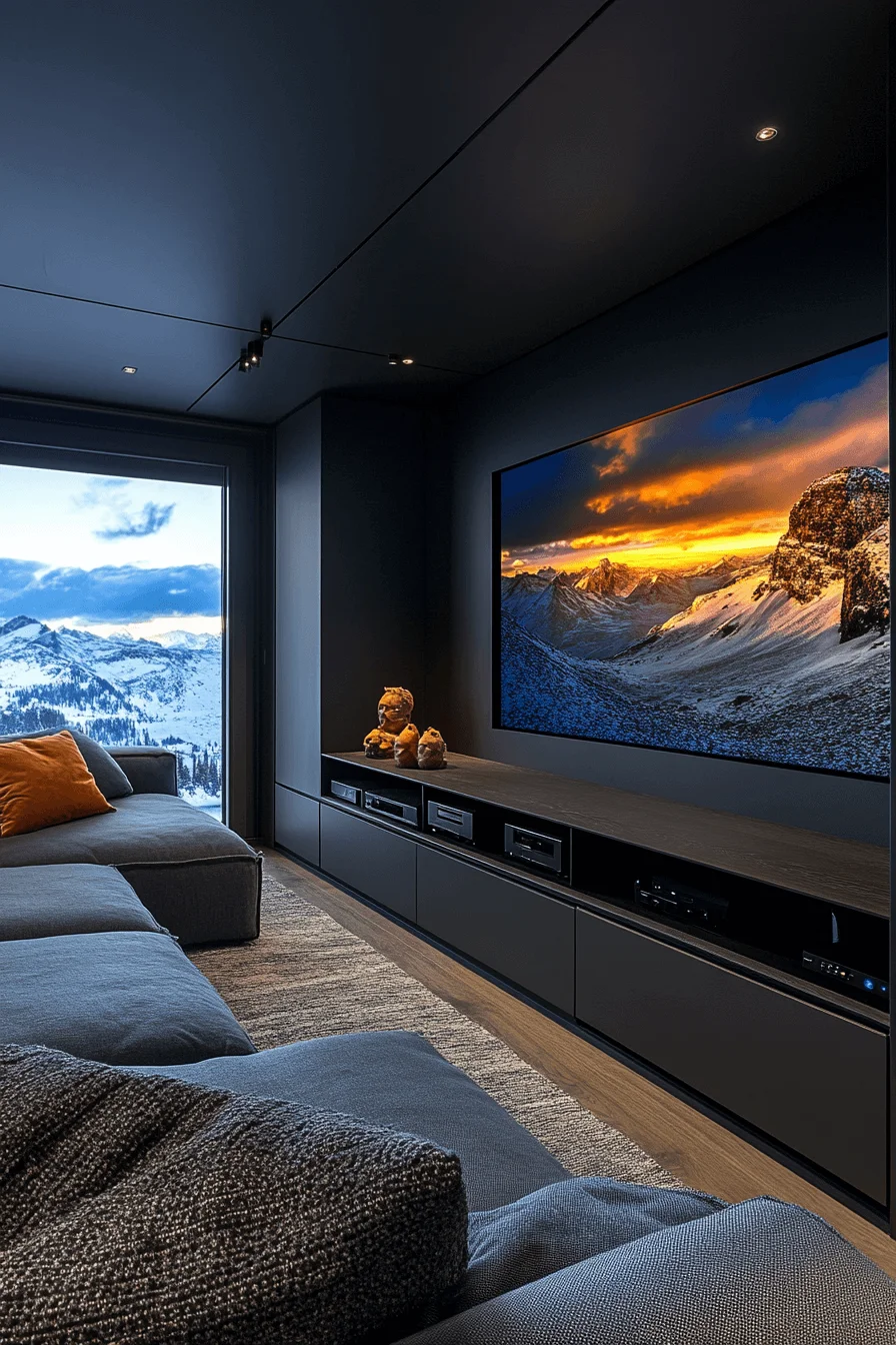 Organized minimalist media room