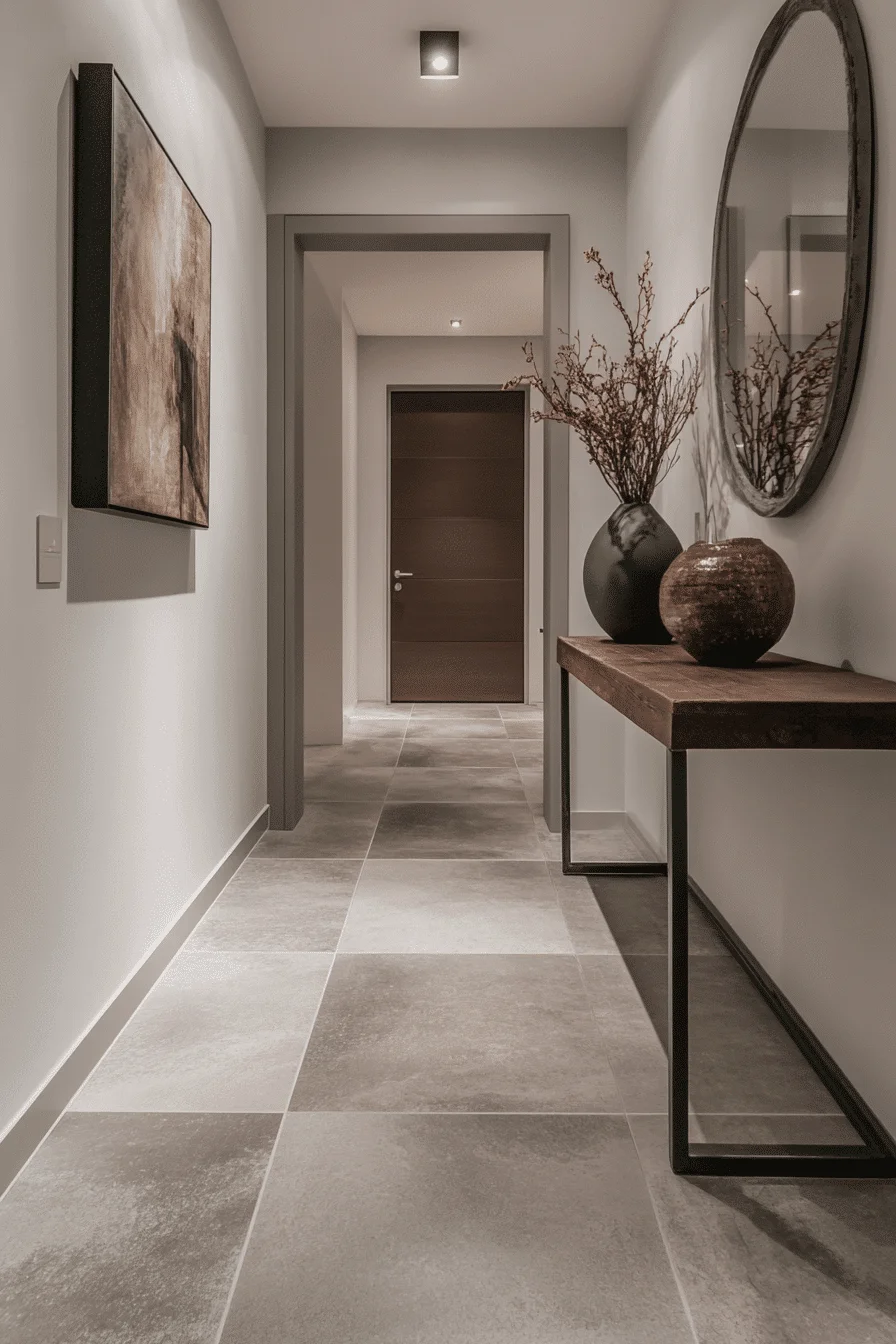 Sleek minimalist hallway