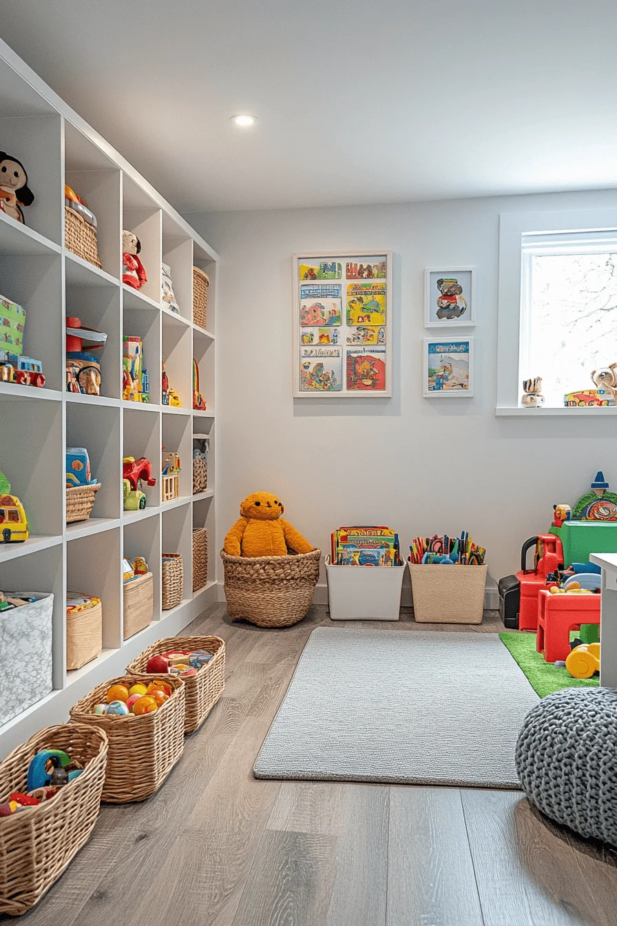 Organized minimalist playroom
