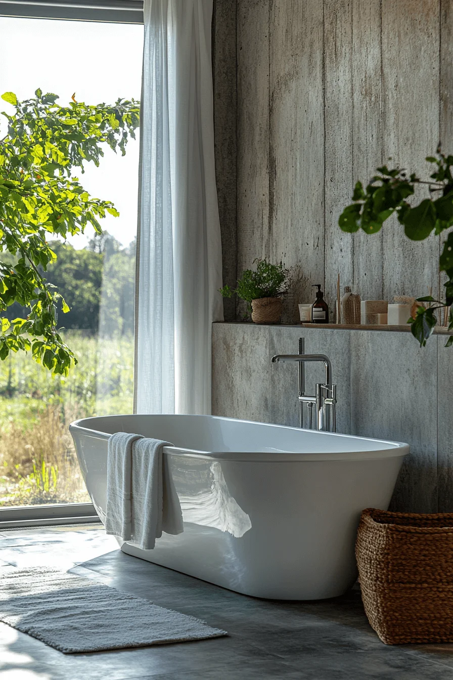 Natural minimalist bathroom