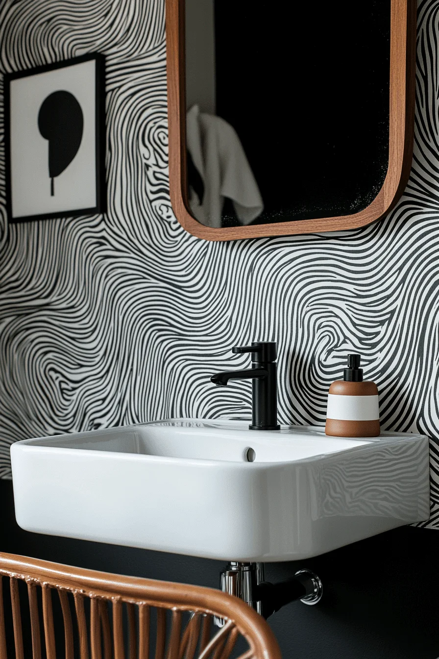 Bold minimalist powder room