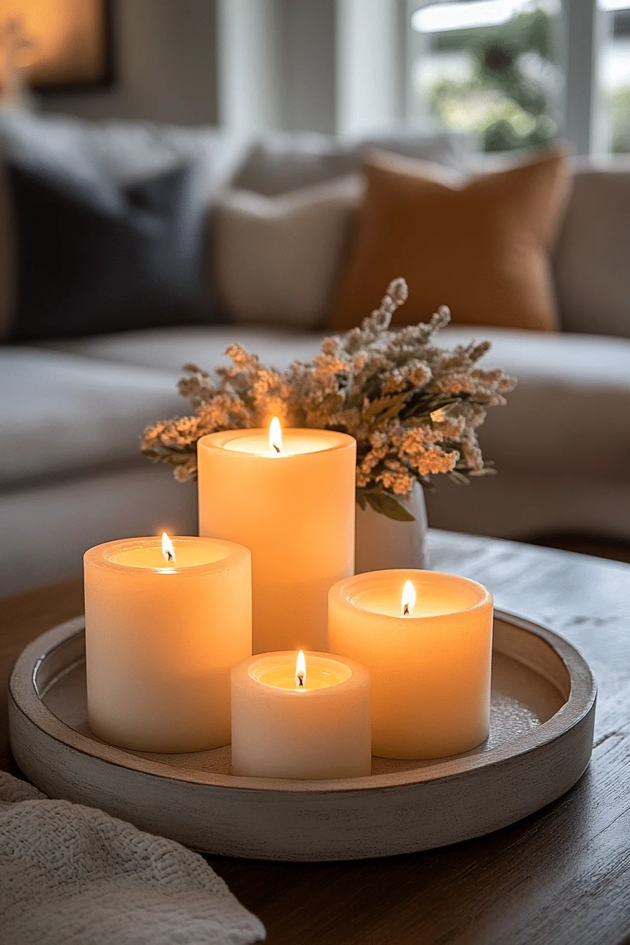 candlelight coffee table decor