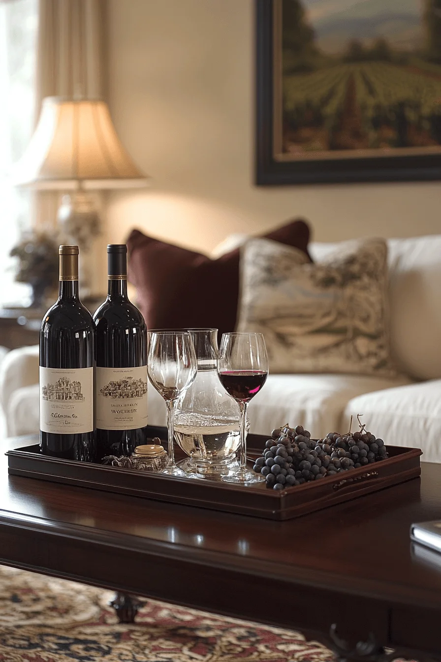 wine coffee table decor