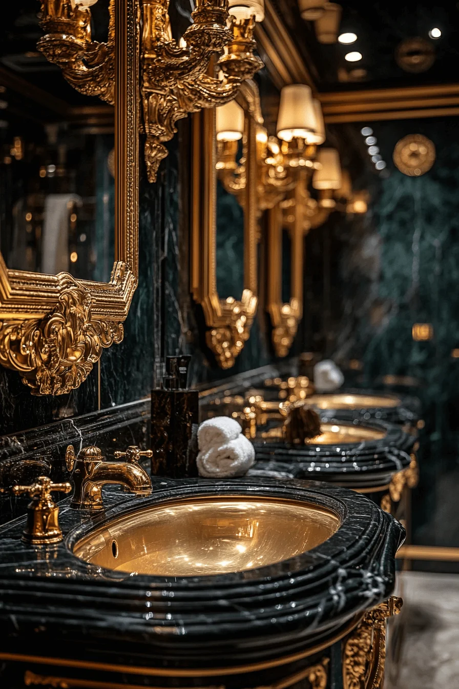 Metallic Bathroom Accents