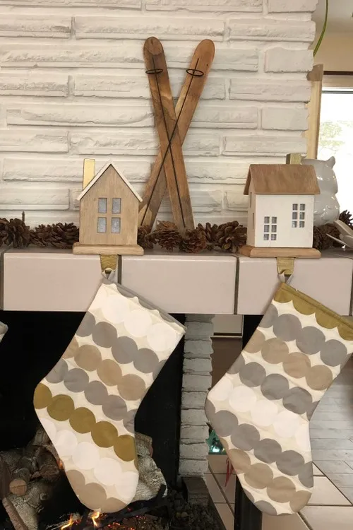 Neutral-toned wooden wall hanging