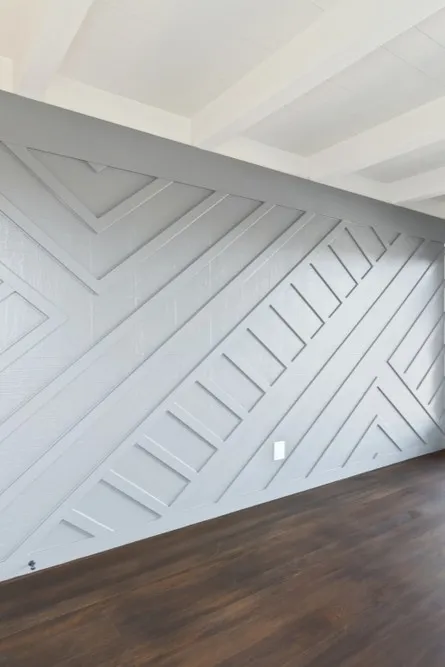 Geometric Wood Accent Wall