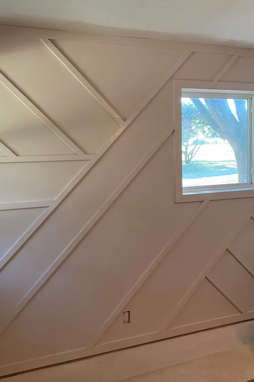 Bold Colored Wood Trim Accent Wall