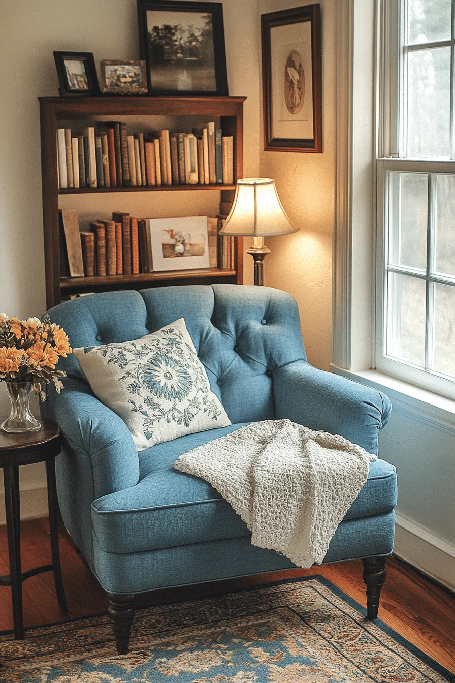 blue couch living room