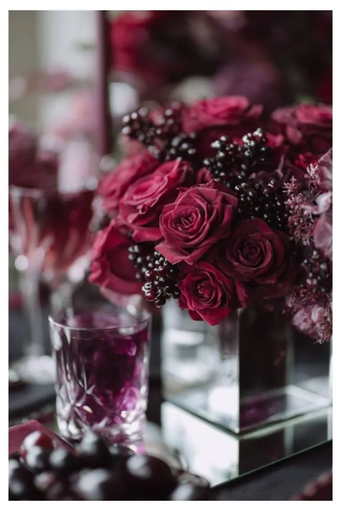 Velvet Black Roses with Jet Beads