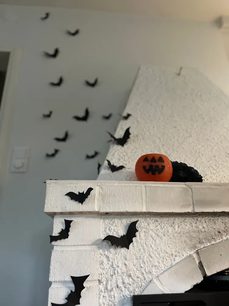 Floating Paper Bats Halloween Decor