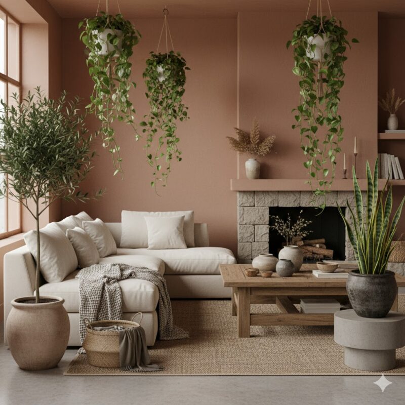 Green plants in living room