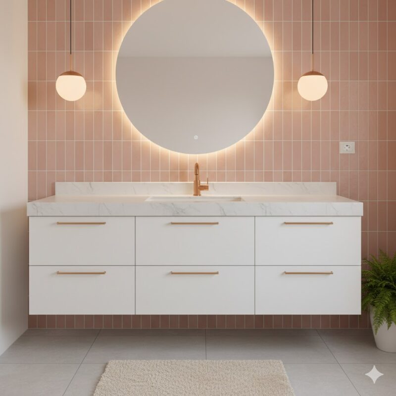 Rose gold bathroom fixtures