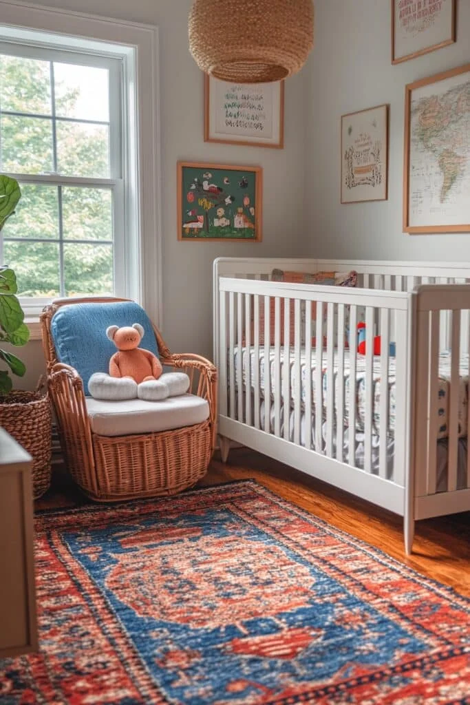 Artful Eclectic Barndominium Nursery