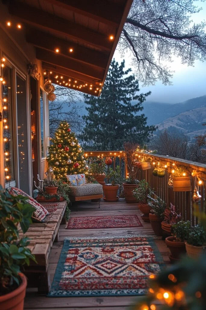 Sparkling Holiday Balcony