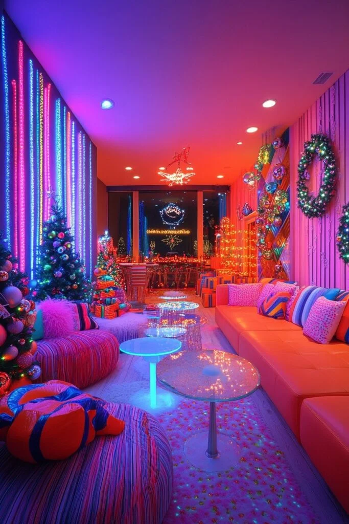 Vibrant Neon Holiday Party