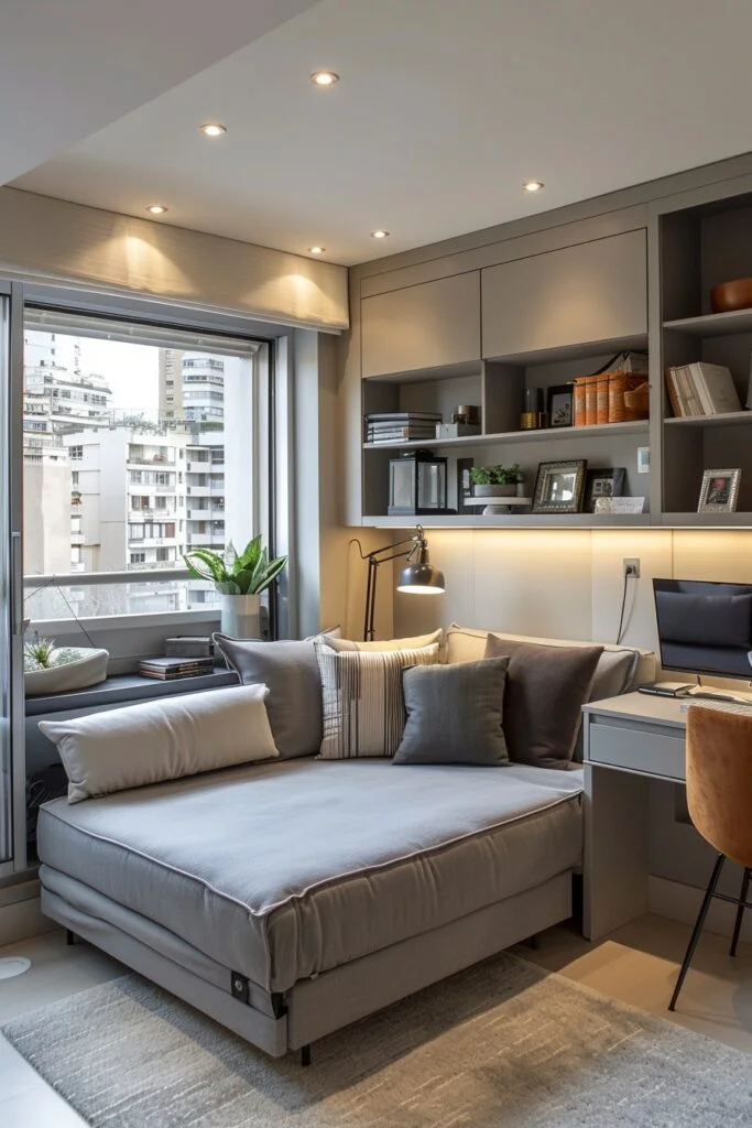 Dual-Function Guest Room and Workspace