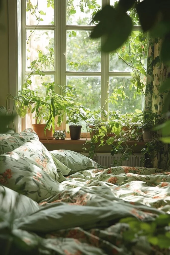 Bedroom with Botanical Decor