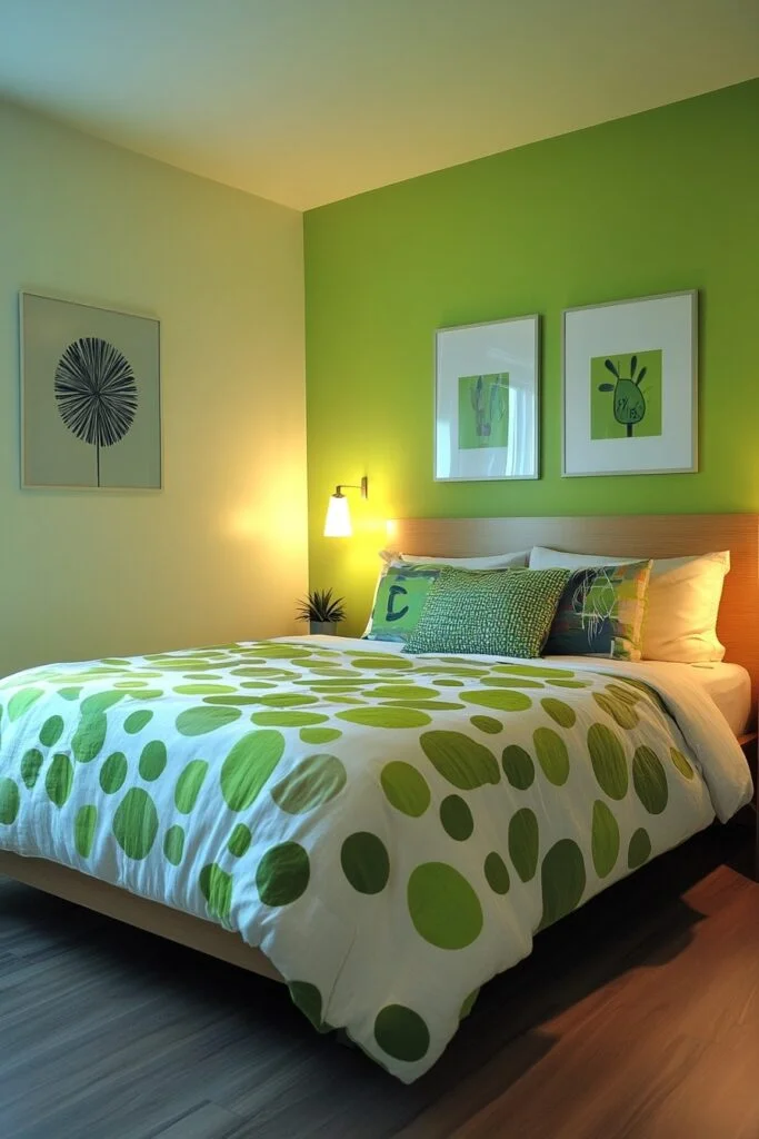 Tech-Savvy Green Bedroom
