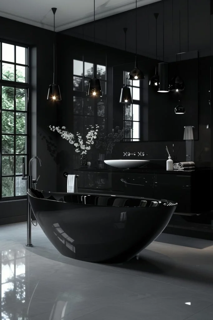 Reflective Black Mirror Accents