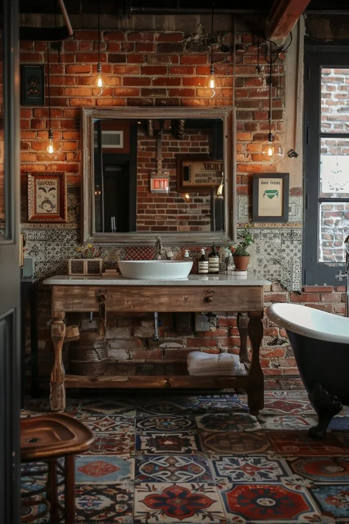 Layered Urban Washroom with Character