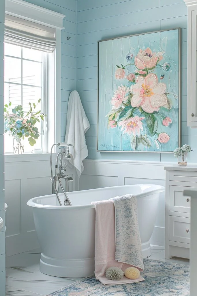 Soft Pastel Urban Bathroom
