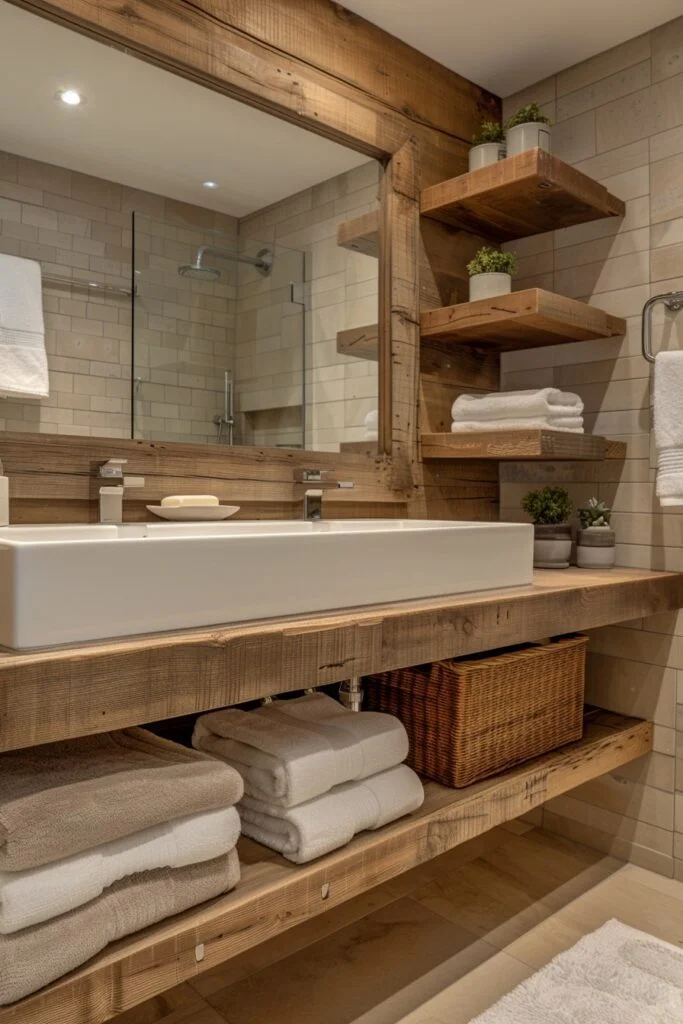 Cozy Wooden Urban Bathroom