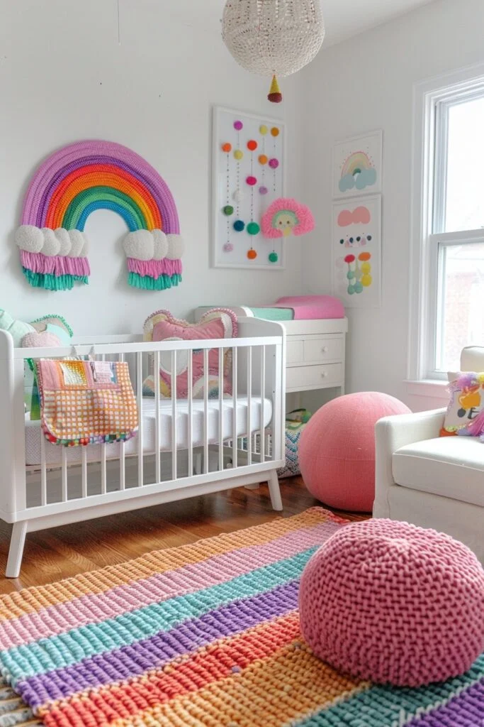 Rainbow-Themed Boho Nursery