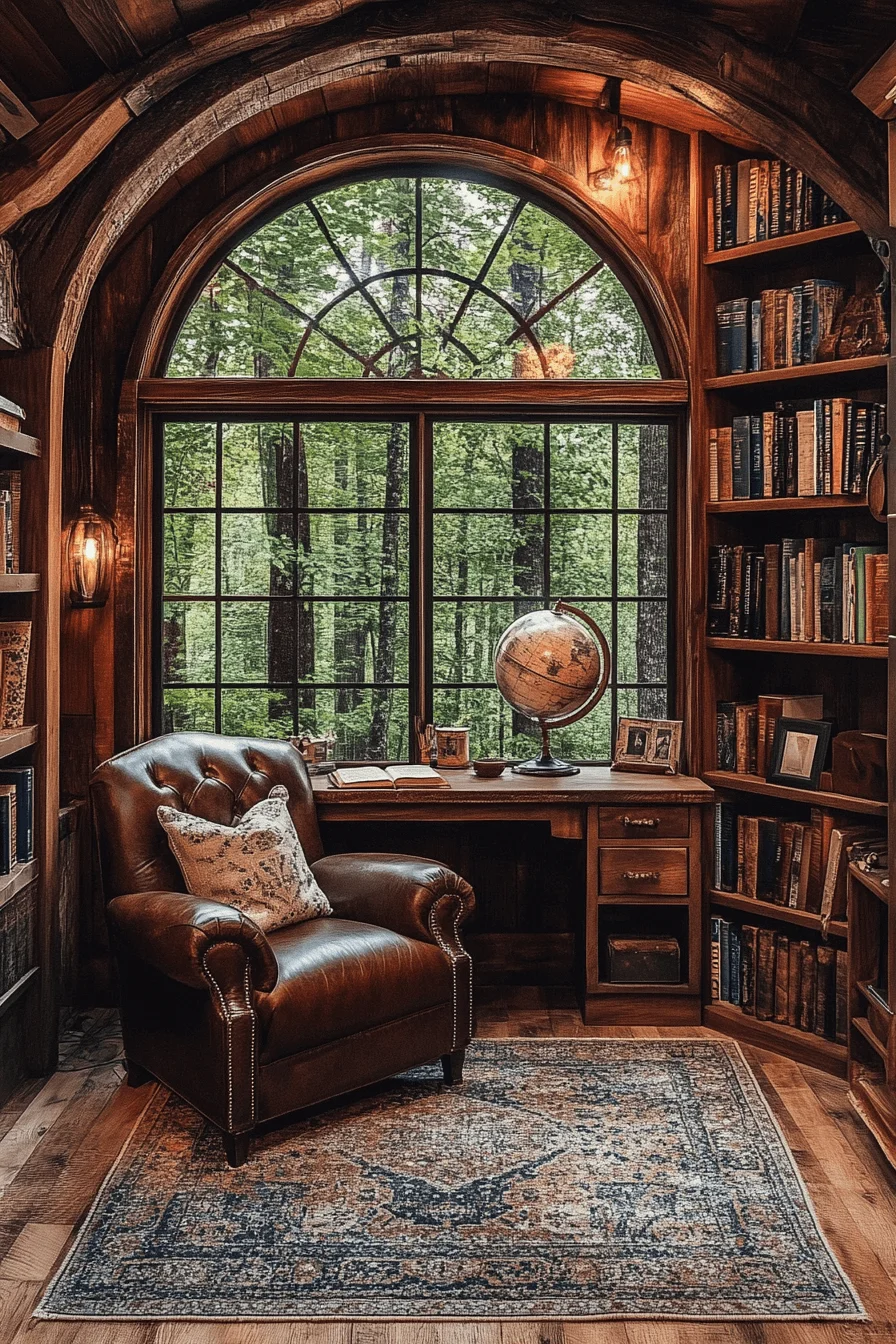 Quiet cabin reading nook