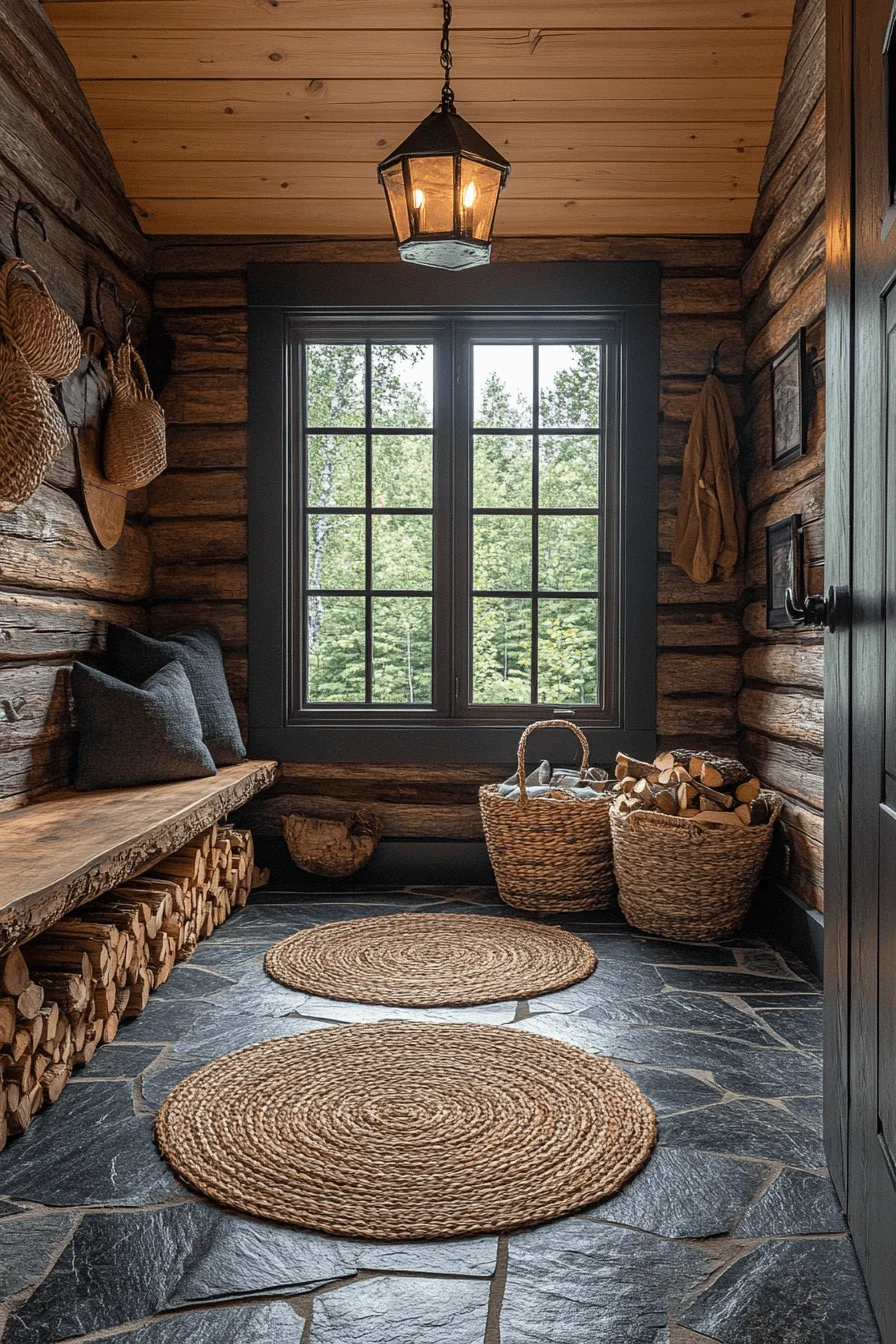 Rustic cabin entryway