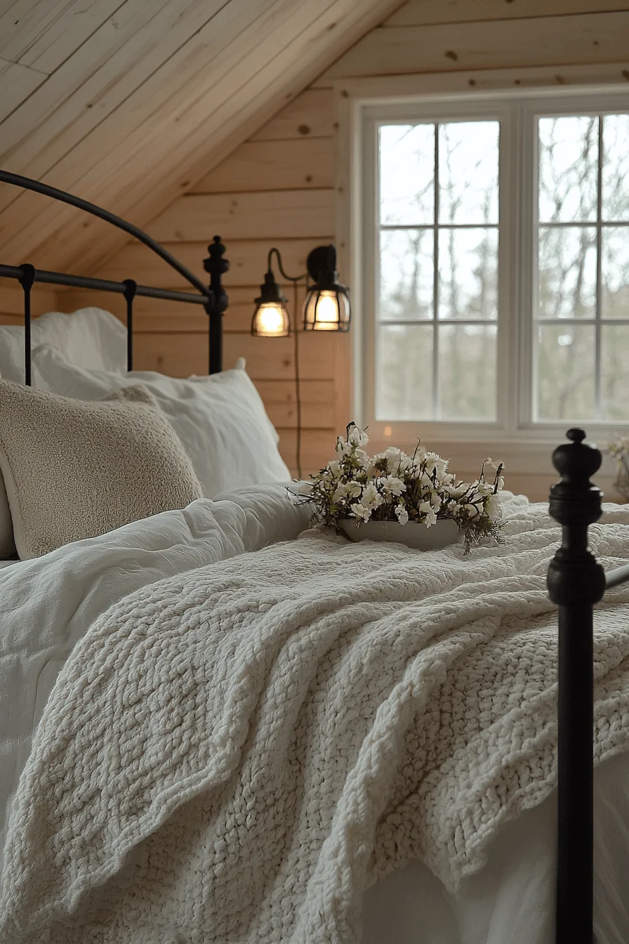 Cozy cabin bedroom